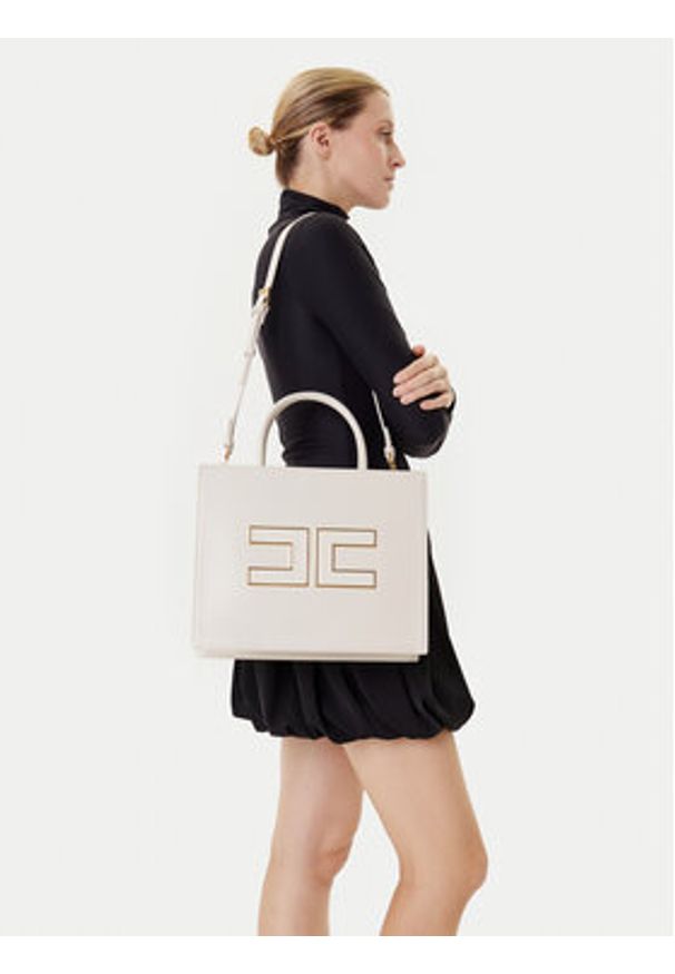 Elisabetta Franchi Torebka BS-32A-56E2-V420 Biały. Kolor: biały. Materiał: skórzane