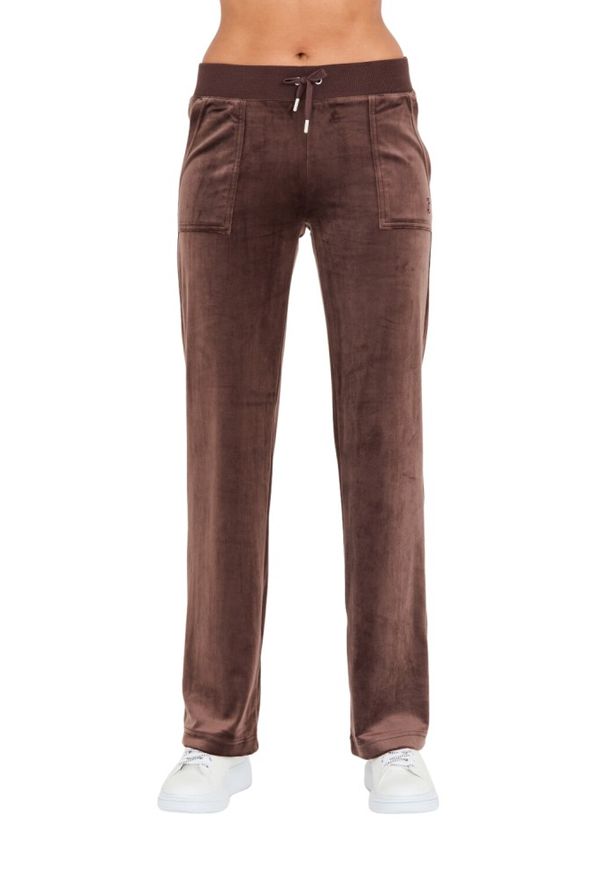 Juicy Couture - JUICY COUTURE Brązowe damskie spodnie Del Ray Pocket Pant, Rozmiar L. Kolor: brązowy