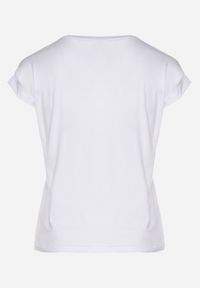 Born2be - Biały T-shirt z Kolorowym Nadrukiem z Bawełny Mepitia. Okazja: na co dzień. Kolor: biały. Materiał: bawełna. Wzór: kolorowy, nadruk. Styl: klasyczny, casual, elegancki #4