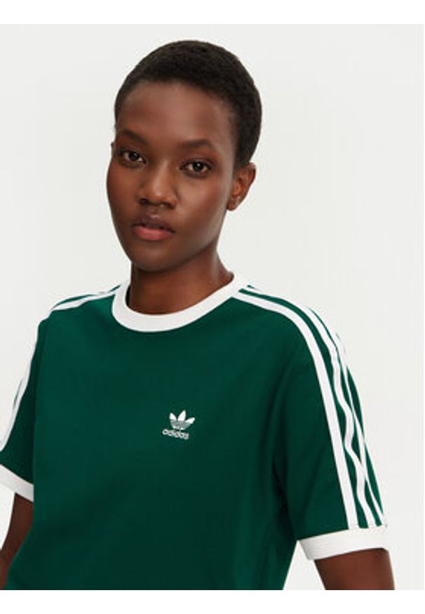 Adidas - adidas T-Shirt 3-Stripes JD4571 Zielony Regular Fit. Kolor: zielony. Materiał: bawełna