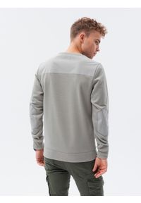 Ombre Clothing - Bluza męska bez kaptura z kieszonką - szara V4 B1355 - M. Typ kołnierza: bez kaptura. Kolor: szary. Materiał: bawełna, poliester, materiał