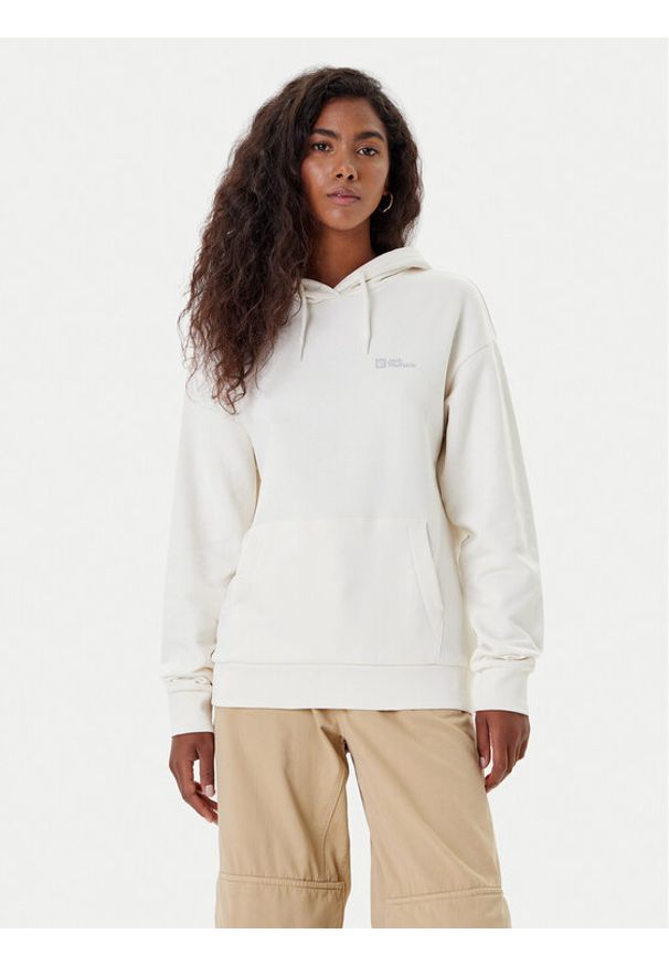 Jack Wolfskin Bluza Essential A63848 Écru Regular Fit. Materiał: bawełna