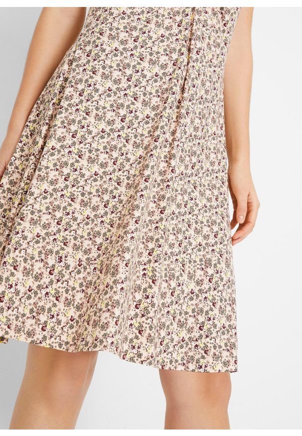 bonprix - Sukienka z dżerseju w długości do kolan, z mieszanki wiskozy. Kolor: pomarańczowy. Materiał: jersey, wiskoza. Długość rękawa: krótki rękaw. Długość: midi