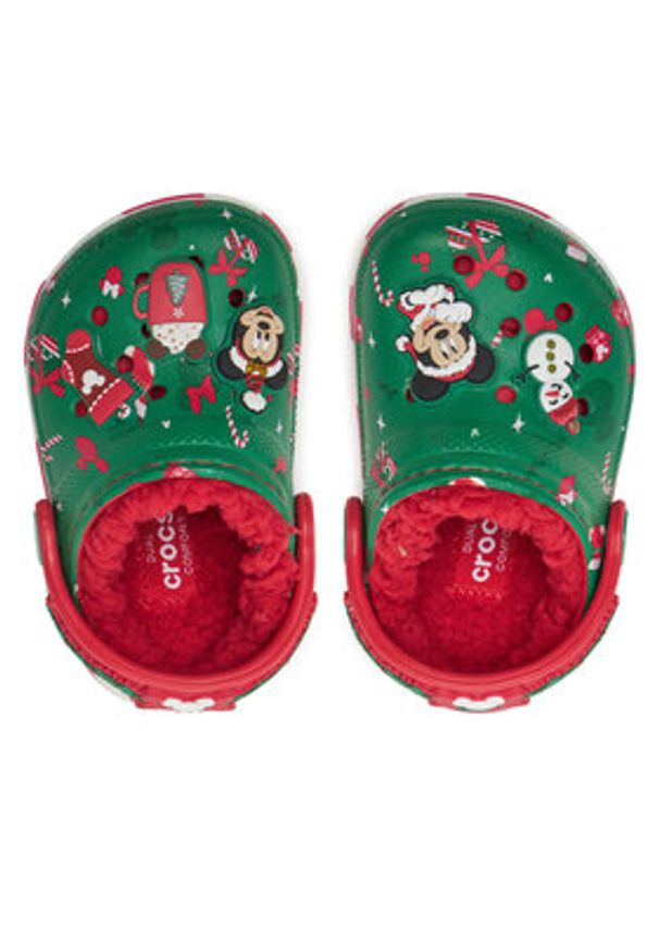 Crocs Klapki Classic Mickey Xmass Lined Clog T 210815 Zielony. Kolor: zielony
