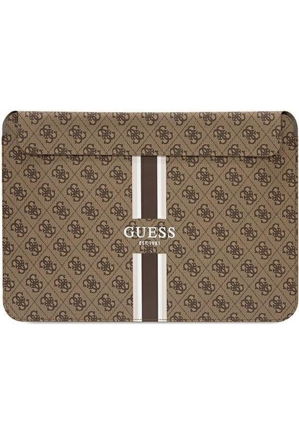 Etui Guess Guess Sleeve GUCS14P4RPSW 14" brązowy/ brown 4G Printed Stripes. Kolor: brązowy