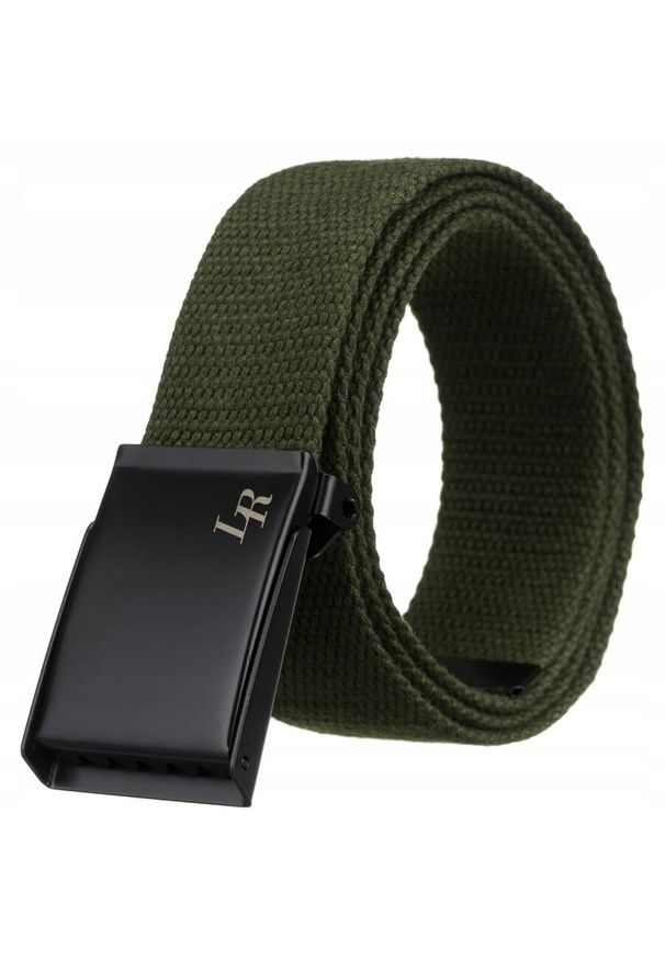 LOREN - Pasek parciany Loren BJ-B-1 khaki. Kolor: brązowy. Materiał: materiał. Styl: elegancki