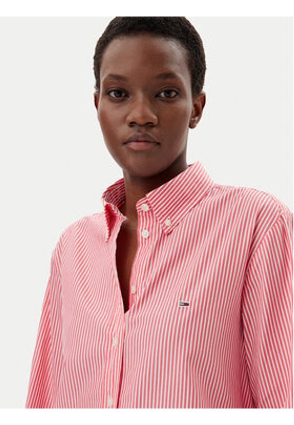Tommy Jeans Koszula DW0DW20290 Różowy Regular Fit. Kolor: różowy. Materiał: bawełna