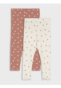 Sinsay - Bawełniane legginsy 2 pack - kremowy. Kolor: kremowy. Materiał: bawełna #1