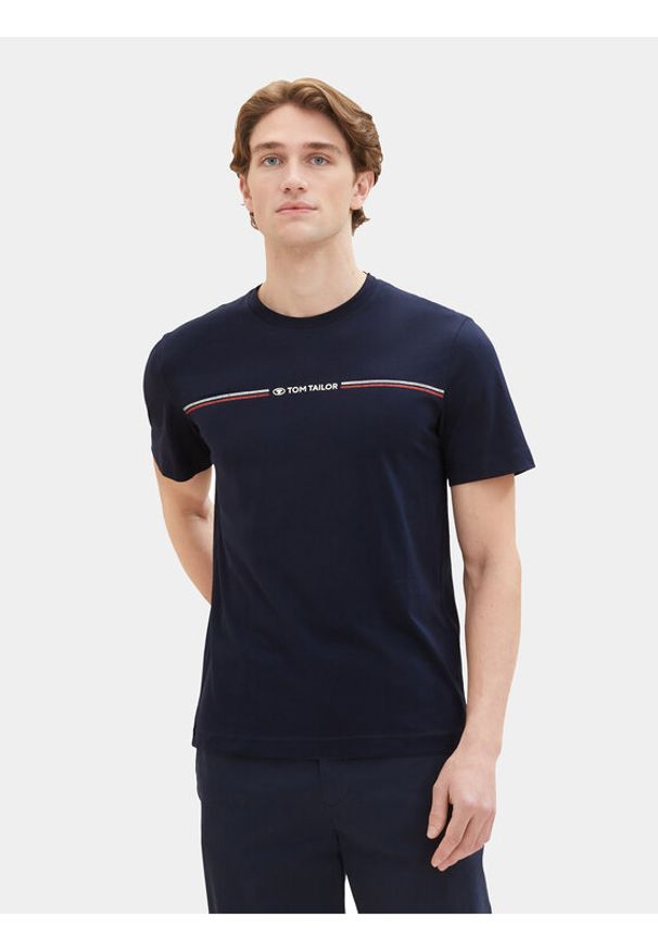 Tom Tailor T-Shirt 1037803 Granatowy Regular Fit. Kolor: niebieski. Materiał: bawełna