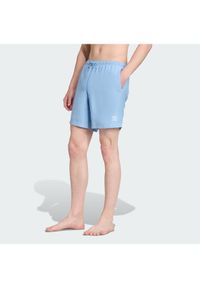 Adidas - adidas Szorty kąpielowe adicolor 3-Stripes JX5017 Błękitny Regular Fit. Kolor: niebieski. Materiał: syntetyk #1