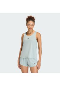 Adidas - Koszulka Train Essentials Minimal Branding Racerback Tank. Kolor: zielony. Materiał: materiał. Długość rękawa: bez rękawów. Wzór: gładki. Sport: fitness #1