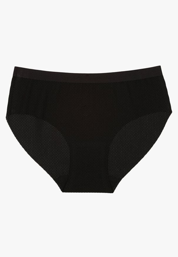 Renee - Czarne Klasyczne Majtki Typu Figi Davirosa. Kolor: czarny. Materiał: jeans