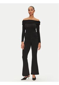 only - ONLY Bluzka Glamour 15339759 Czarny Slim Fit. Kolor: czarny. Materiał: wiskoza, syntetyk. Styl: glamour #4