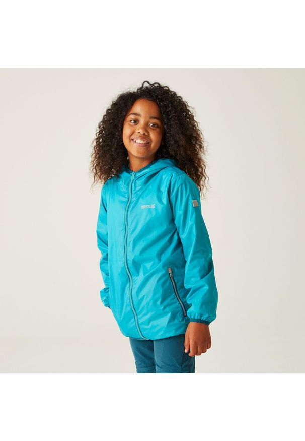 Regatta - Lever II dziecięca wodoodporna turystyczna wodoodporna kurtka. Kolor: zielony. Sport: turystyka piesza