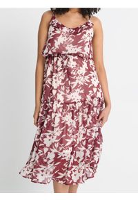 Sinsay - Sukienka midi an ramiączkach z kwiatowym wzorem - wielobarwny. Długość rękawa: na ramiączkach. Wzór: kwiaty. Długość: midi #1