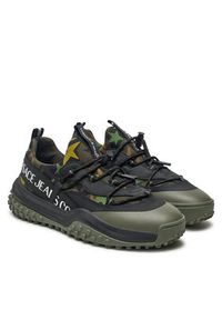 Versace Jeans Couture Sneakersy Hyber 77YA3SN2 Khaki. Kolor: brązowy. Materiał: materiał #5