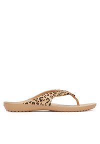 Crocs Japonki KADEE II LEOPARD FLIP W 206398-98R Beżowy. Kolor: beżowy #9