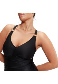 Strój kąpielowy jednoczęściowy damski na basen Speedo Shaping. Kolor: czarny. Materiał: mesh