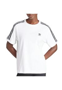 Adidas - Koszulka adidas Originals 3-Stripes IR8051 - biała. Kolor: biały. Materiał: bawełna, dzianina, elastan. Wzór: paski