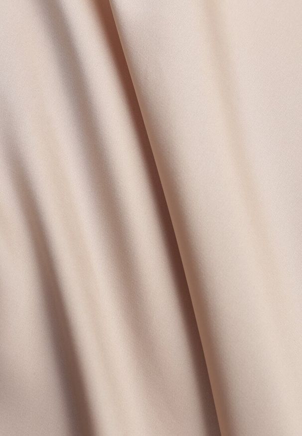 Renee - Beżowa Koktajlowa Spódnica z Satyny o Rozkloszowanym Kroju Zinnivira. Kolor: beżowy. Materiał: satyna. Styl: wizytowy