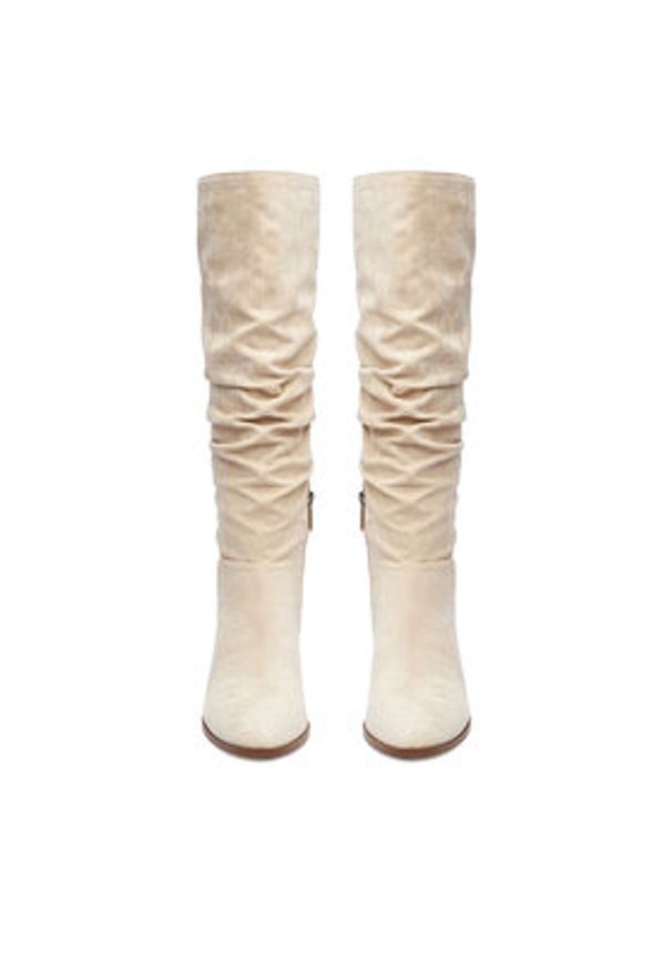 Nine West Kozaki CEO-BASZIRA-01 Écru. Materiał: materiał