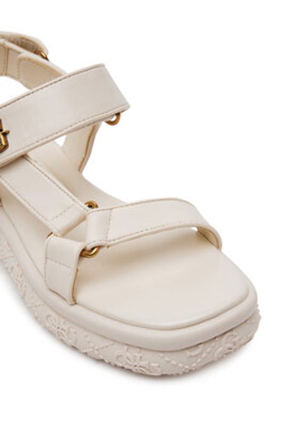 Guess Sandały FLJLAN ELE03 Écru. Materiał: skóra