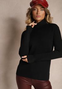 Renee - Czarny Klasyczny Golf z Domieszką Wełny Zoziona. Okazja: na co dzień, na spotkanie biznesowe, do pracy. Typ kołnierza: golf. Kolor: czarny. Materiał: wełna. Długość rękawa: długi rękaw. Długość: długie. Styl: klasyczny