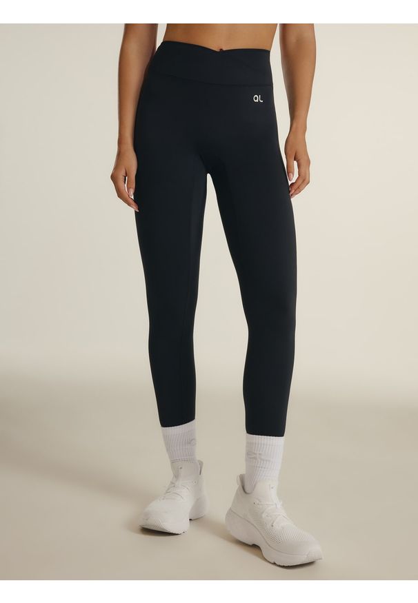 4f - 4F Legginsy treningowe damskie 4F x Anna Lewandowska - czarne S. Stan: podwyższony. Kolor: czarny. Materiał: materiał, skóra. Długość: długie. Sport: joga i pilates, fitness