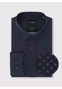 Pako Lorente - PAKO LORENTE – Granatowa koszula w kwiaty. Kolor: niebieski. Materiał: bawełna, elastan. Długość rękawa: długi rękaw. Długość: długie. Wzór: kwiaty #6