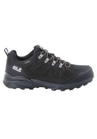 Buty trekkingowe męskie Jack Wolfskin Refugio Texapore Low. Kolor: czarny, szary, wielokolorowy, żółty. Materiał: materiał, guma, syntetyk