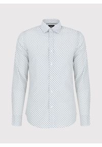 PAKO LORENTE – Biała męska koszula w niebieski mikrowzór P24SF-1X-018-B-S - Pako Lorente. Okazja: na co dzień. Kolor: biały, niebieski, wielokolorowy. Materiał: elastan, jeans. Styl: casual #2