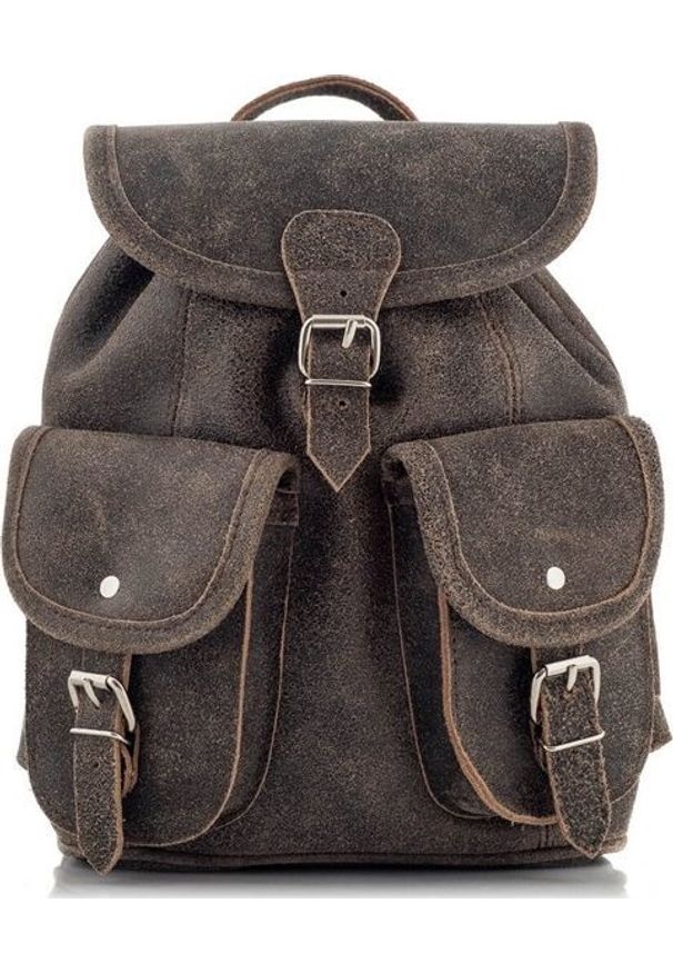 Belveder Beżowy Plecaczek Skórzany Damski Mini BR22. Kolor: beżowy. Materiał: skóra