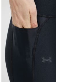 Under Armour Legginsy damskie kolor czarny gładkie. Kolor: czarny. Materiał: dzianina. Wzór: gładki #3