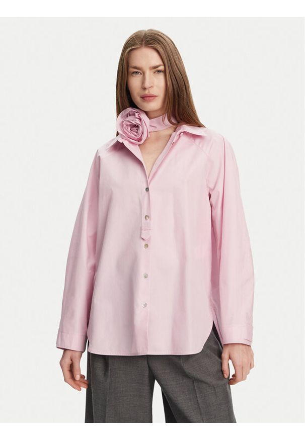 Marella Koszula Von 2513111014 Różowy Relaxed Fit. Kolor: różowy. Materiał: bawełna