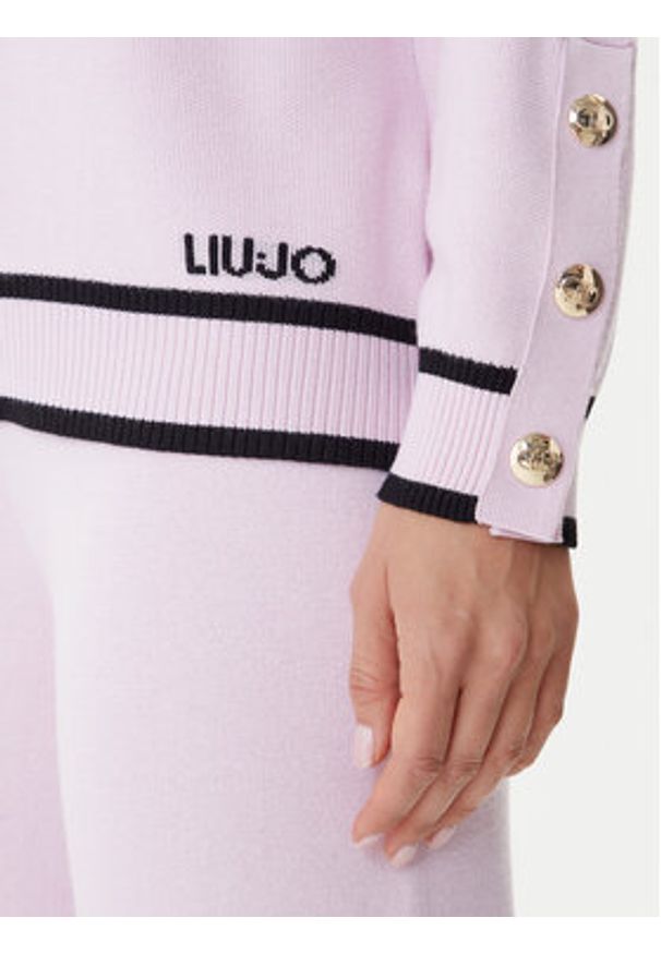 Liu Jo Sport Sweter TF5229 MS59L Różowy Regular Fit. Kolor: różowy. Materiał: syntetyk, wiskoza. Styl: sportowy