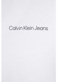 Calvin Klein Jeans t-shirt bawełniany dziecięcy kolor biały z nadrukiem. Kolor: biały. Materiał: bawełna. Wzór: nadruk. Styl: klasyczny #2