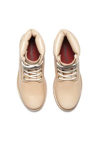 Timberland - Trapery damskie TIMBERLAND Premium 6 Inch Lace Up Waterproof Boot. Kolor: beżowy. Materiał: puch, guma, skóra. Szerokość cholewki: normalna. Sezon: lato. Styl: klasyczny #5