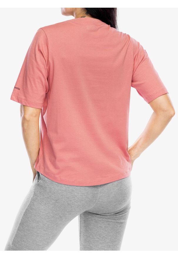 columbia - Koszulka z nadrukiem damska Columbia North Cascades Relaxed Tee. Kolor: różowy. Wzór: nadruk