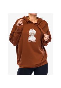 SUPER.NATURAL - Bluza z kapturem damska Super.natural Snow Cat Hoodie. Typ kołnierza: kaptur. Kolor: brązowy