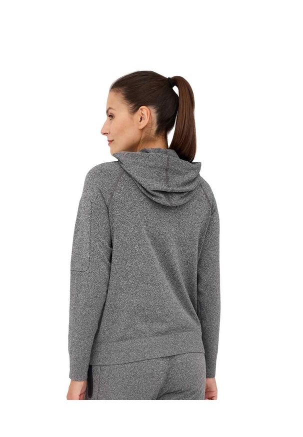 Bluza damska wełniana z kapturem Brubeck OUTDOOR MERINO. Typ kołnierza: kaptur. Kolor: szary. Materiał: wełna, poliamid, poliester, elastan. Sport: outdoor