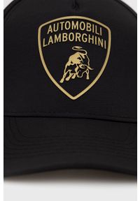 Lamborghini - LAMBORGHINI Czapka kolor czarny z aplikacją. Kolor: czarny. Wzór: aplikacja #2
