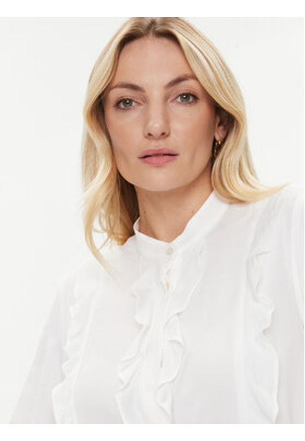 Marella Bluzka Aguzze 2331160536200 Écru Regular Fit. Materiał: jedwab, wiskoza