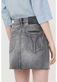Miss Sixty spódnica jeansowa kolor szary mini prosta. Kolor: szary. Materiał: jeans #3