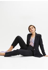 bonprix - Spodnie high-waist z mieszanki wiskozy z lnem. Stan: podwyższony. Kolor: czarny. Materiał: len, wiskoza