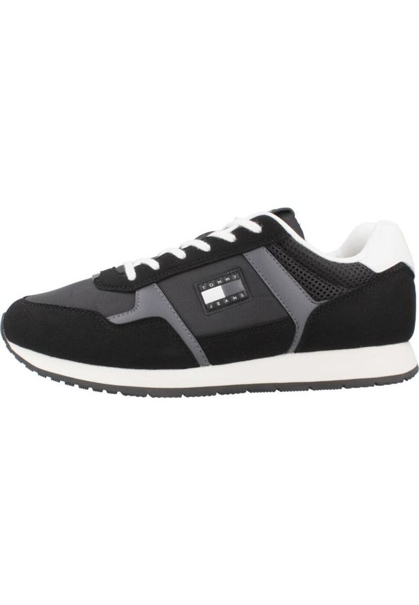 TOMMY HILFIGER - Kapcie TOMMY JEANS TJM RUNNER CASUAL Czarny. Okazja: na co dzień. Kolor: czarny. Materiał: jeans. Sport: turystyka piesza