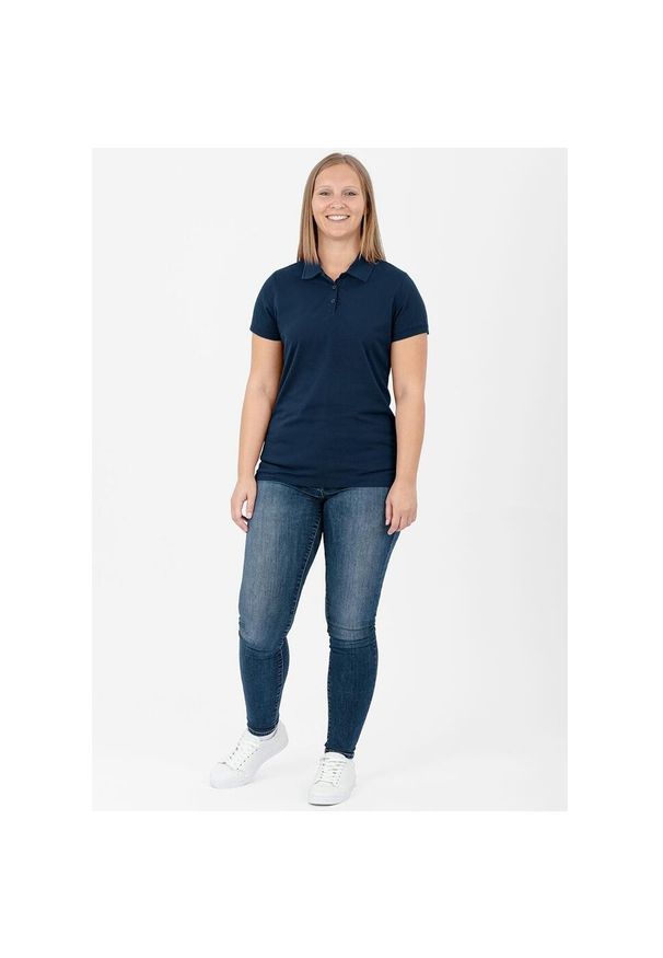 Polo Jako Polo Doubletex. Typ kołnierza: polo. Kolor: niebieski. Wzór: nadruk. Sport: piłka nożna