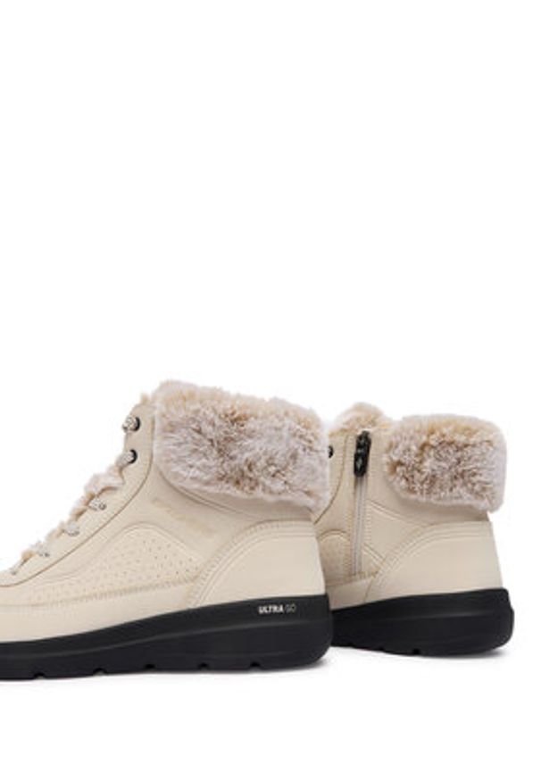 skechers - Skechers Botki Glacial Ultra 144199/NTBK Beżowy. Kolor: beżowy. Materiał: skóra