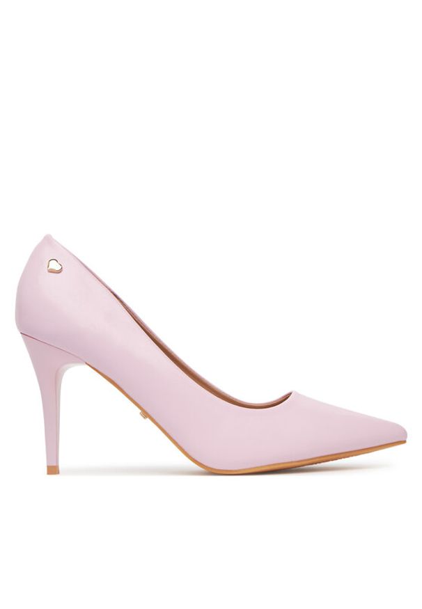 DeeZee Szpilki EZ-23-1A Różowy. Kolor: różowy. Materiał: skóra. Obcas: na szpilce