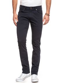 Wrangler - WRANGLER LARSTON NAVY WASHED W18S5849I. Materiał: materiał