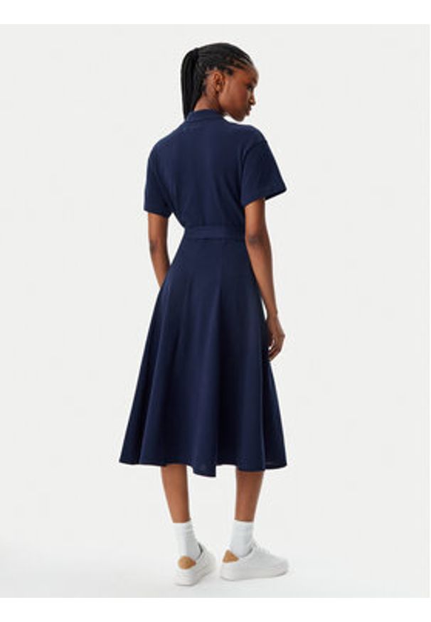 Lacoste Sukienka koszulowa EF9621 Granatowy Regular Fit. Kolor: niebieski. Materiał: bawełna. Typ sukienki: koszulowe